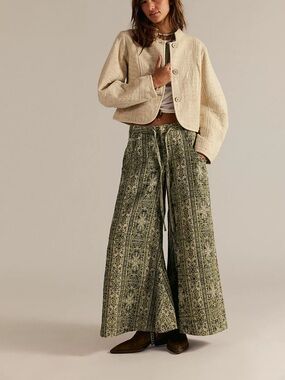 Free people Dahlia Wide-Leg Pants lemongrass